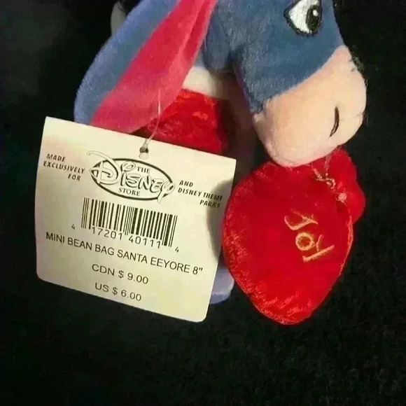 Vintage The Disney Store, Santa Eeyore 8” Mini Beanbag - Picture 5 of 6